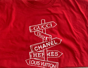 "Designer" Graphic Tee in Red