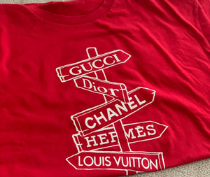 "Designer" Graphic Tee in Red